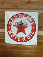 PORCELAIN TEXACO GASOLINE, MOTOR OIL SIGN