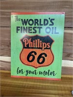 METAL REPRO PHILLIPS 66 OIL SIGN 12X16