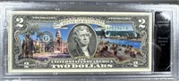 $2 Colorized Wyoming statehood note