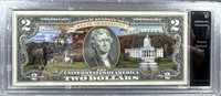 $2 Colorized Vermont statehood note