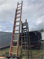Fiberglass Ext ladder 20' & Wood ladder 8'