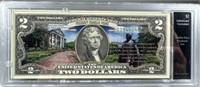 $2 Colorized Franklin Pierce presidential note