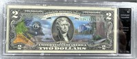 $2 Colorized California state hood note