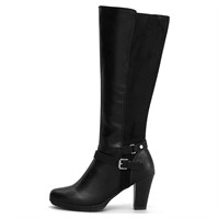 WFF4488  Penny Sue Women Chunky Heel Boots, Black