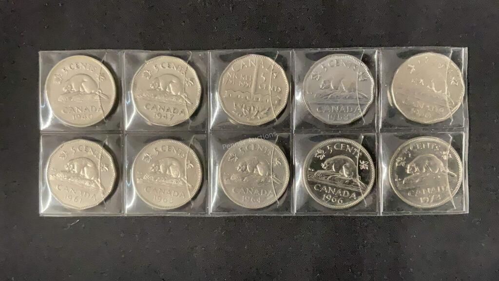 (10) Misc Old Nickel Coins