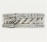 .45 Ct- Diamond Contemporary Band Ring 14 Kt