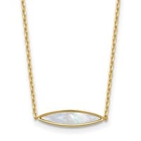 14 Kt- Polished Mother of Pearl Necklace