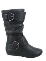 WFF4519  Link Klein-80 Girls Mid Calf Boots, Black