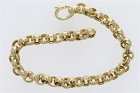 14 Kt- Rolo Link  Chain Design Bracelet
