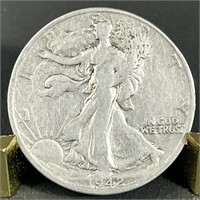 1942S Walking Liberty Silver Half Dollar (90%)