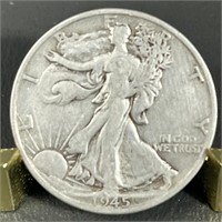 1945S Walking Liberty Silver Half Dollar (90%)
