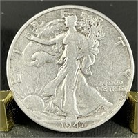 1947D Walking Liberty Silver Half Dollar (90%)