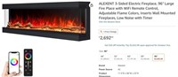 WR5002 ALEXENT 3-Sided Electric Fireplace, 96"