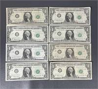 Seven Series 1963 $1 Federal Reserve Notes