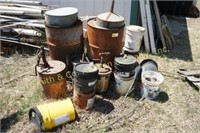 DRUMS / BUCKETS - SOME ARE FULL & SOME PARTIAL