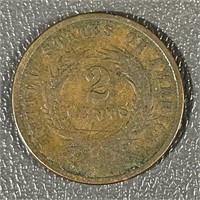 1864 United States 2 Cent Coin