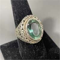 Vintage .925 Silver Ring With Gemstone Sz. 9.5