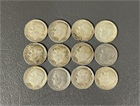 Twelve Silver (90%) United States Dimes