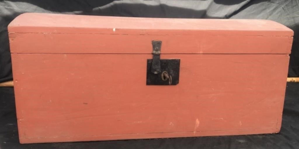 Vintage Wooden Chest With Key