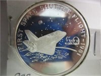 .999 Silver round space shuttle