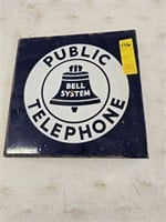 Public Telephone Enamel Sign (Double Sided)