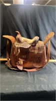 Leather saddle hand bag