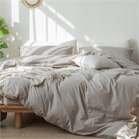 MooMee Bedding Duvet Cover Set 100% Washed Cotton