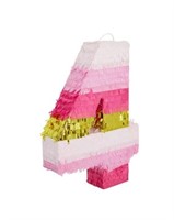 Number 4 Pinata, Pink and Gold Foil for Girls 4th