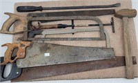 Vintage Hand Saw, Meat Saw, Long Screwdriver