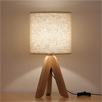 Small Bedside Table Lamp - Wooden Tripod