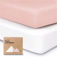 2pk Soothe Fitted Crib Sheets Neutral, Organic