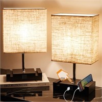 $57 Bedside Lamp Set, Dimmable Table Lamp with