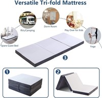 $150 4.0 Inch Foam Tri-Folding Mattress with
