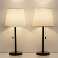 HAITRAL Bedside Table Lamps Set of 2 with Dual