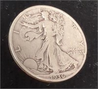 1936 Walking Liberty Silver Half Dollar 90%