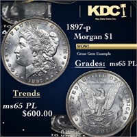 1897-p Morgan Dollar $1 Grades GEM Unc PL