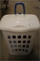 LAUNDRY BASKET AND TOWELS