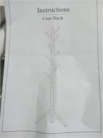 67in Wood Coat Rack - White