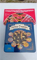 GAMES-  CHESS/CHECKERS-- SOLID WOODEN FAMILY 7
