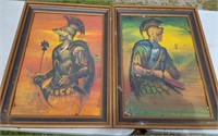 2 OIL PAINTINGS OF KNIGHTS