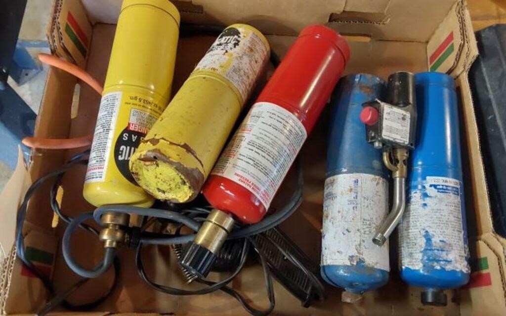 PROPANE AND MAPP GAS - MOSTLY FULL- TORCH HEADS