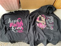 Two breast cancer shirts, size 2X