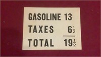 Vintage Double-Sided Cardstock Gas Price Sign
