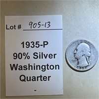 1935-P Washington Quarter, 90% Silver