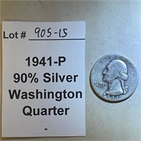 1941-P Washington Quarter, 90% Silver