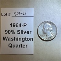 1964-P Washington Quarter, 90% Silver