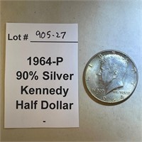 1964-P Franklin Half Dollar, 90% Silver