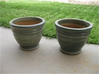 2 Glazed Planting Pots 6" tall