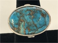 Sterling Turquoise Ring 12.3gr TW, Sz 10