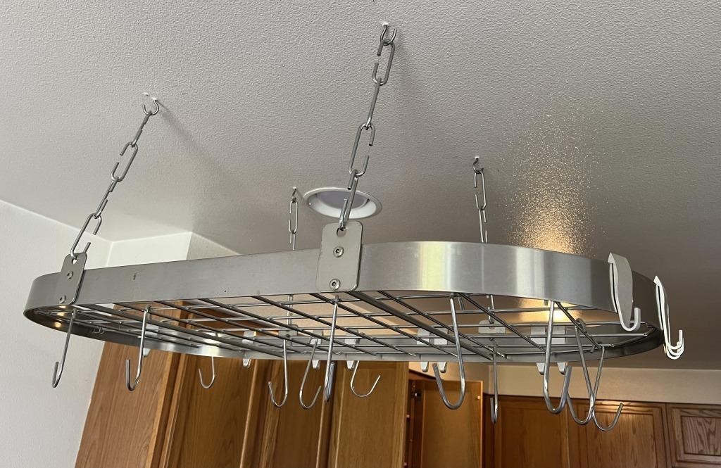 Hanging Kitchen Rack, W/Hangars & Chains, 40"x20"